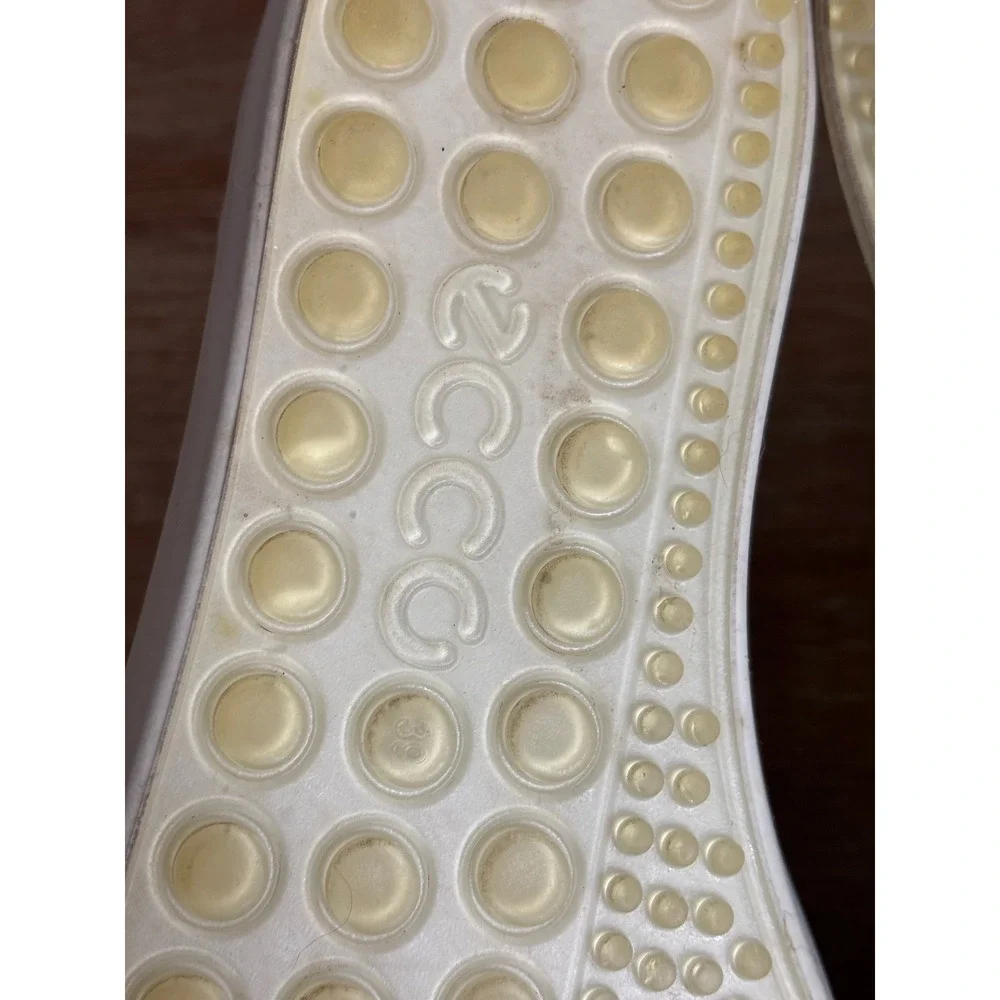 ECCO Soft 7 Woven Slip On Sneakers White Leather Womens 39 US 8 470113-01152‎